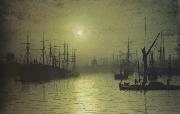 rNightfall down the Thames (nn03) Atkinson Grimshaw